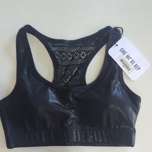 ZYIA Nwt Black Gloss Bomber Bra Size Small
